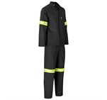 Trade Polycotton Conti Suit - Reflective Arms & Legs - Yellow Tape Black