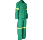 Trade Polycotton Conti Suit - Reflective Arms & Legs - Yellow Tape Green