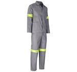 Trade Polycotton Conti Suit - Reflective Arms & Legs - Yellow Tape Grey