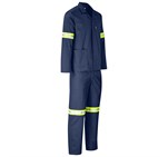 Trade Polycotton Conti Suit - Reflective Arms & Legs - Yellow Tape Navy