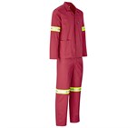 Trade Polycotton Conti Suit - Reflective Arms & Legs - Yellow Tape Red