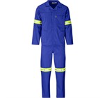 Trade Polycotton Conti Suit - Reflective Arms & Legs - Yellow Tape Royal Blue