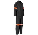 Trade Polycotton Conti Suit - Reflective Arms & Legs - Orange Tape Black