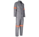 Trade Polycotton Conti Suit - Reflective Arms & Legs - Orange Tape Grey