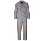 Trade Polycotton Conti Suit - Reflective Arms & Legs - Orange Tape Grey