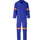 Trade Polycotton Conti Suit - Reflective Arms & Legs - Orange Tape Royal Blue