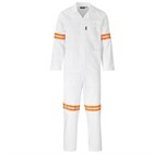 Trade Polycotton Conti Suit - Reflective Arms & Legs - Orange Tape White