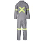 Trade Polycotton Conti Suit - Reflective Arms, Legs & Back - Yellow Tape Grey