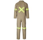 Trade Polycotton Conti Suit - Reflective Arms, Legs & Back - Yellow Tape Khaki