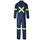 Trade Polycotton Conti Suit - Reflective Arms, Legs & Back - Yellow Tape Navy