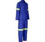Trade Polycotton Conti Suit - Reflective Arms, Legs & Back - Yellow Tape Royal Blue