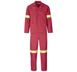 Trade Polycotton Conti Suit - Reflective Arms, Legs & Back - Yellow Tape Red