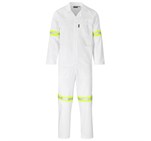 Trade Polycotton Conti Suit - Reflective Arms, Legs & Back - Yellow Tape White
