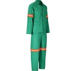 Trade Polycotton Conti - Suit Reflective Arms, Legs & Back - Orange Tape Green