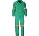 Trade Polycotton Conti - Suit Reflective Arms, Legs & Back - Orange Tape Green