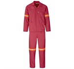 Trade Polycotton Conti - Suit Reflective Arms, Legs & Back - Orange Tape Red