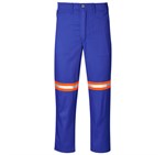 Trade Polycotton Pants - Reflective Legs - Orange Tape Royal Blue