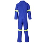 Technician 100% Cotton Conti Suit - Reflective Arms & Legs - Yellow Tape Royal Blue