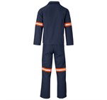 Technician 100% Cotton Conti Suit - Reflective Arms & Legs - Orange Tape Navy