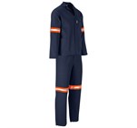 Technician 100% Cotton Conti Suit - Reflective Arms & Legs - Orange Tape Navy