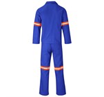 Technician 100% Cotton Conti Suit - Reflective Arms & Legs - Orange Tape Royal Blue