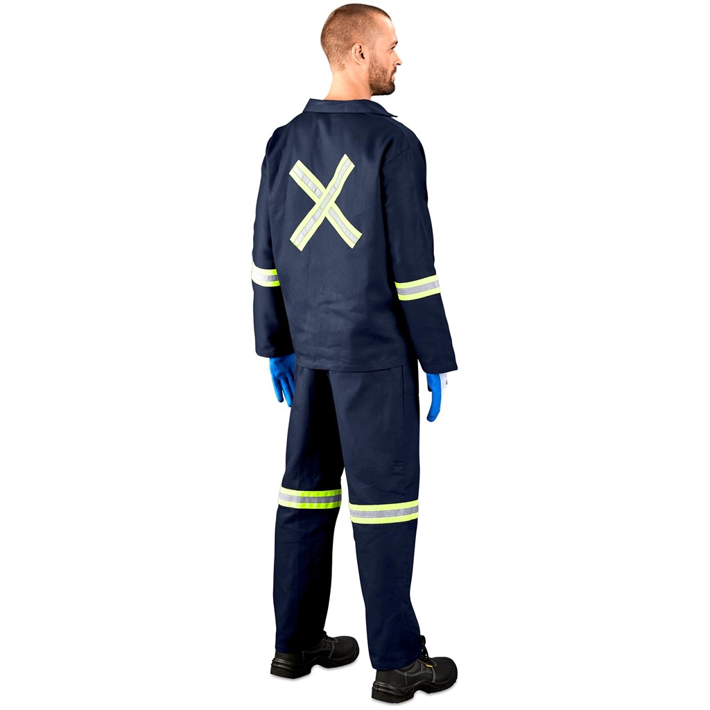 Technician 100% Cotton Conti Suit - Reflective Arms, Legs & Back - Yellow Tape