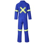 Technician 100% Cotton Conti Suit - Reflective Arms, Legs & Back - Yellow Tape Royal Blue