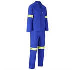 Technician 100% Cotton Conti Suit - Reflective Arms, Legs & Back - Yellow Tape Royal Blue