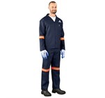 Technician 100% Cotton Conti Suit - Reflective Arms, Legs & Back - Orange Tape ALT-11034_ALT-11034-N-MOFR-01-LOGO