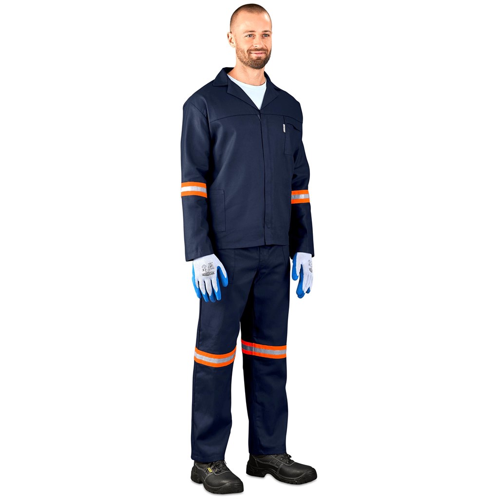 Technician 100% Cotton Conti Suit - Reflective Arms, Legs & Back - Orange Tape