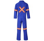 Technician 100% Cotton Conti Suit - Reflective Arms, Legs & Back - Orange Tape Royal Blue