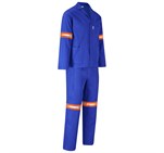 Technician 100% Cotton Conti Suit - Reflective Arms, Legs & Back - Orange Tape Royal Blue