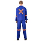 Technician 100% Cotton Conti Suit - Reflective Arms, Legs & Back - Orange Tape ALT-11034-RB-MOBK-01