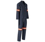 Vintage 100% Cotton Denim Conti Suit - Reflective Arms & Legs - Orange Tape Dark Blue