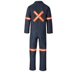 Vintage 100% Cotton Denim Conti Suit - Reflective Arms, Legs & Back - Orange Tape Dark Blue