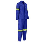 Trade Polycotton Conti Suit - Reflective Arms & Legs - Yellow Taped Royal Blue