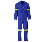 Trade Polycotton Conti Suit - Reflective Arms & Legs - Yellow Taped Royal Blue