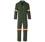 Acid Resistant Polycotton Conti Suit - Reflective Arm & Legs - Orange Tape Olive