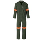 Acid Resistant Polycotton Conti Suit - Reflective Arm, Legs & Back - Orange Tape Olive