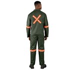 Acid Resistant Polycotton Conti Suit - Reflective Arm, Legs & Back - Orange Tape