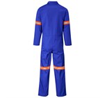 Safety Polycotton Boiler Suit - Reflective Arms & Legs - Orange Tape Royal Blue