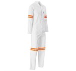 Safety Polycotton Boiler Suit - Reflective Arms & Legs - Orange Tape White