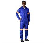 Safety Polycotton Boiler Suit - Reflective Arms Legs & Back - Orange Tape ALT-11084-RB-MOFR46-NOLOGO