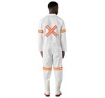 Safety Polycotton Boiler Suit - Reflective Arms Legs & Back - Orange Tape