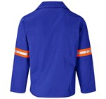 Site Premium Polycotton Jacket - Reflective Arms - Orange Tape Royal Blue