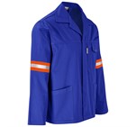 Site Premium Polycotton Jacket - Reflective Arms - Orange Tape Royal Blue