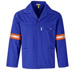 Site Premium Polycotton Jacket - Reflective Arms - Orange Tape Royal Blue