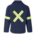 Site Premium Polycotton Jacket - Reflective Arms & Back - Yellow Tape Navy