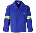 Site Premium Polycotton Jacket - Reflective Arms & Back - Yellow Tape Royal Blue