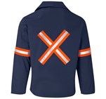 Site Premium Polycotton Jacket - Reflective Arms & Back - Orange Tape Navy